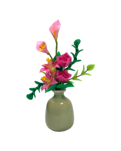 Pink Lillies In Vase