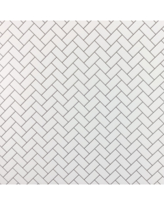 DIY791B - White Herringbone Metro Tiles Dark Grout