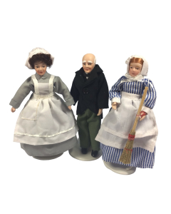 Butler, Cook and Housemaid Doll Set
