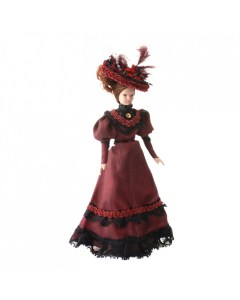 DP092A Porcelain Glamorous Lady in Burgundy