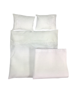 White Double Bedding Set, 4 Pcs