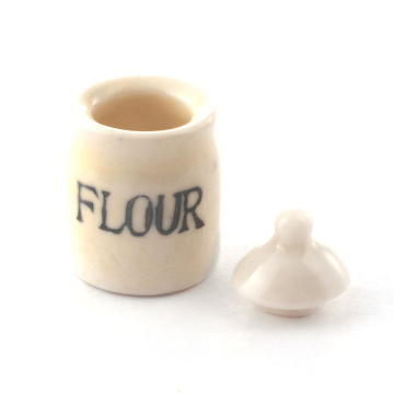 D2207 White Glazed Flour Crock