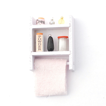 E5900 - D293 White Shelf with Bathroom Supplies