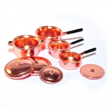 MC7032 4 Assorted Copper Saucepans