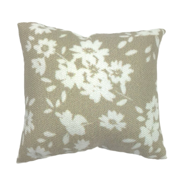Beige and White Floral Cushion