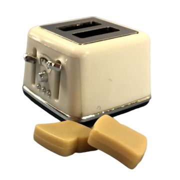 Retro Cream Toaster with Toast
