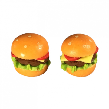 D5074 Two Cheese Burgers with lettuce in seeded buns