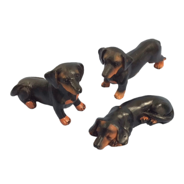 Daschund Black Dog, Pack of 3