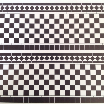 DIY048A - Wall Tiles Gloss Card Black / White