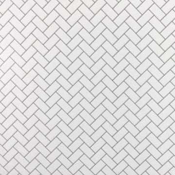 DIY791B - White Herringbone Metro Tiles Dark Grout