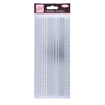 Outline Stickers, Assorted Borders, Silver