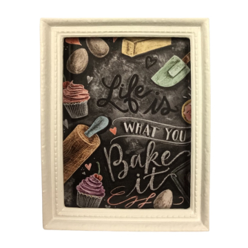 Large Kitchen Blackboard Picture In A White Frame
