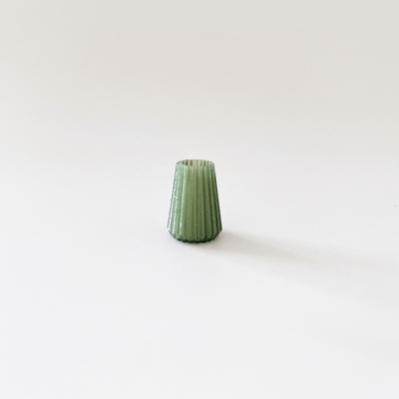 Green Ribbed Vase