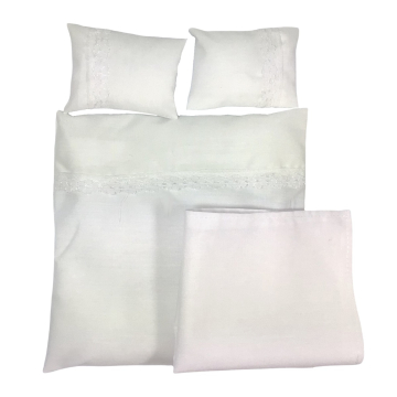 E2835 - White Double Bedding Set, 4 pcs