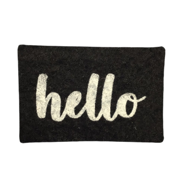 Black Hello Mat