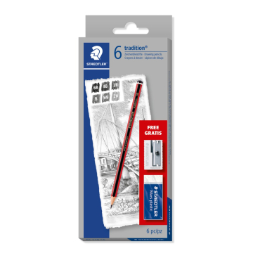 Tradition Mixed Set 110 - Box of 6 Pencils In Asstd. Degrees, 1 Eraser & 1 Sharpener