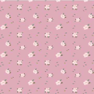 Candy Pink Wallpaper with White Flowers