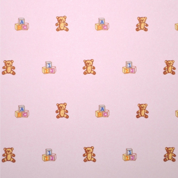 DIY351A - Block & Bear Nursery Paper Pink