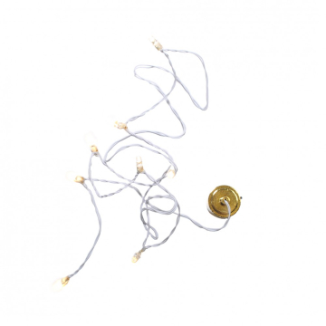 LT7589 - Warm White Battery Lights on White String