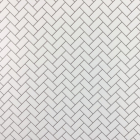 DIY792B - Embossed White Herringbone Metro Tiles Dark Grout