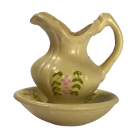 Cream Floral Jug & Bowl