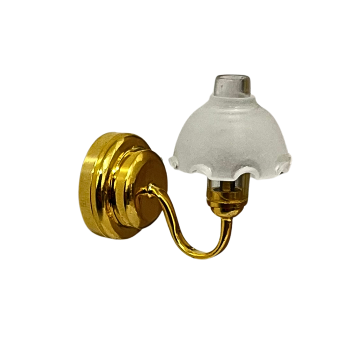 Brass Single Fluted Warm White Wall Lamp  - Battery Light