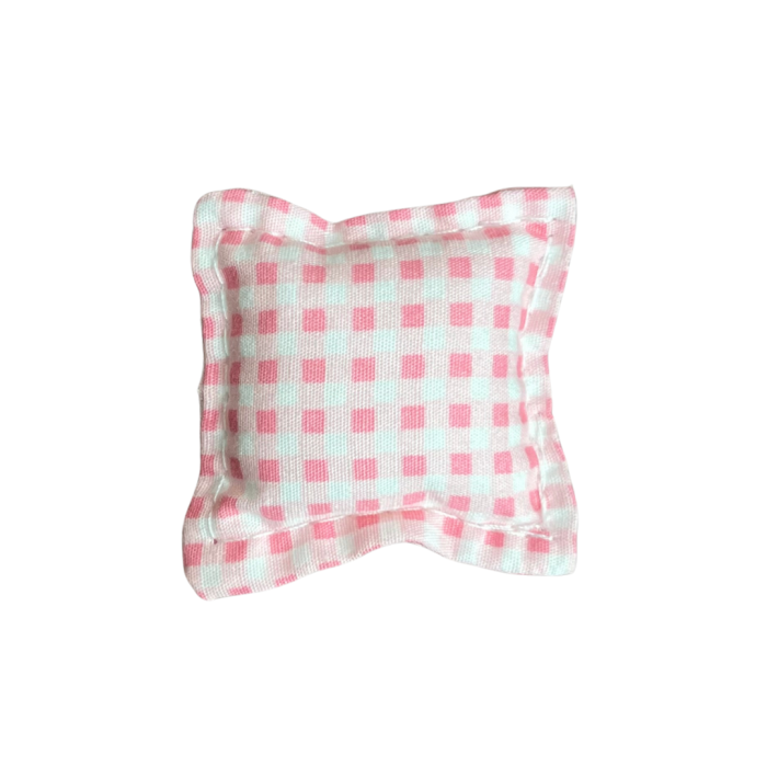 French Pink Checkered Cushion (Pk1)