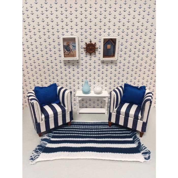 Beach Hut Picture In White Frame