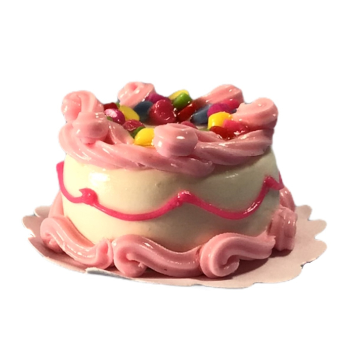 Pink Cake Decorated with Sweets