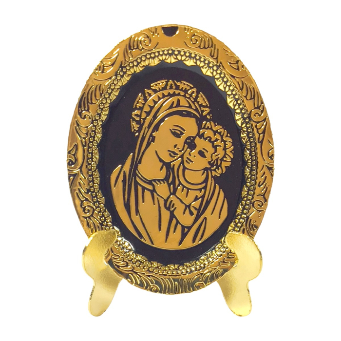 Gold Plate with Mother and Child