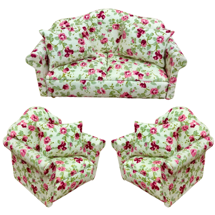 Floral Sofa and Chairs