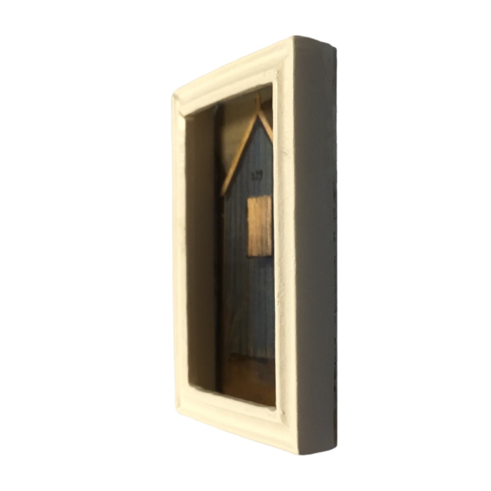 Beach Hut Picture In White Frame