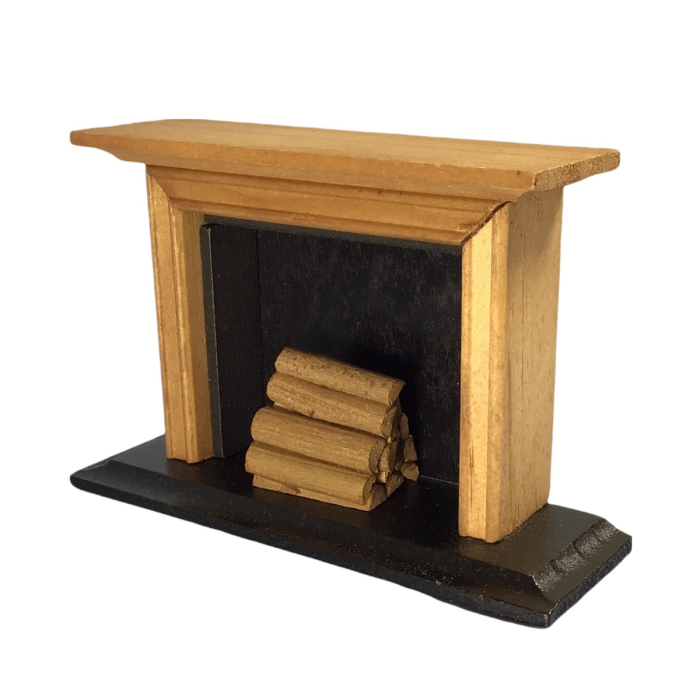 Wooden Fire Surround with Black Hearth