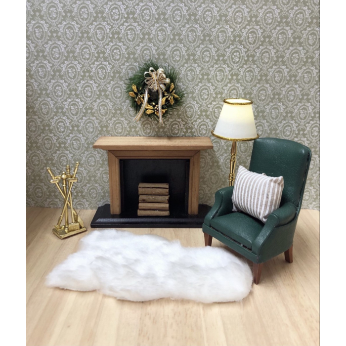 Wooden Fire Surround with Black Hearth